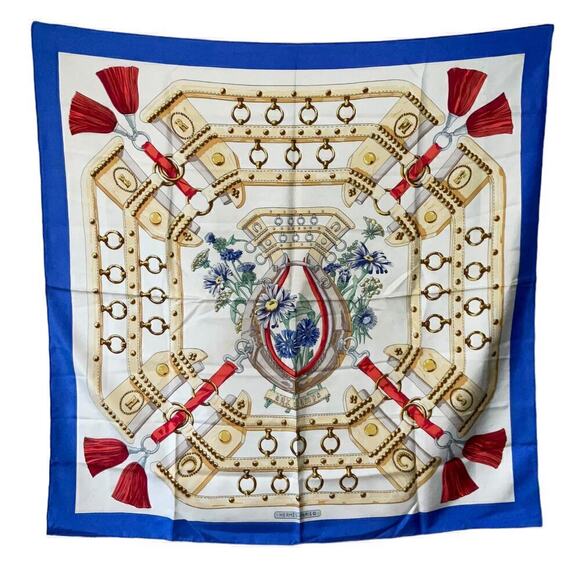 Hermes Aux Champs 100% Silk Scarf By Cathy Latham 90cm Square - Picture 7 of 16